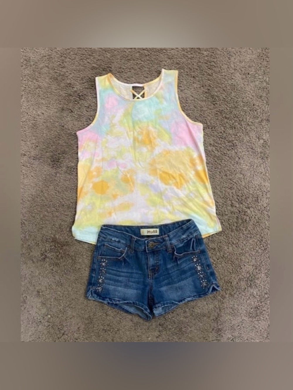 Girls SO/Mudd Tank Denim Shorts outfit size 10/12